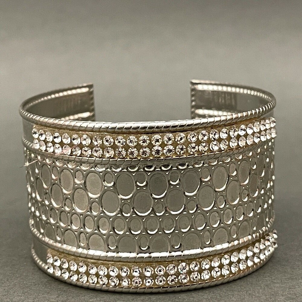 Silver-tone Rhinestones Women's‎ Fashion Cuff Bracelet